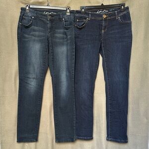 INC Denim Lot of 2 Skinny Leg Curvy Fit Size Zero Petite